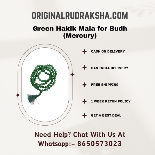 Green Hakik Mala for Budh (Mercury)