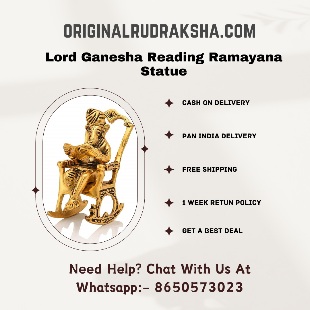Lord Ganesha Reading Ramayana Statue