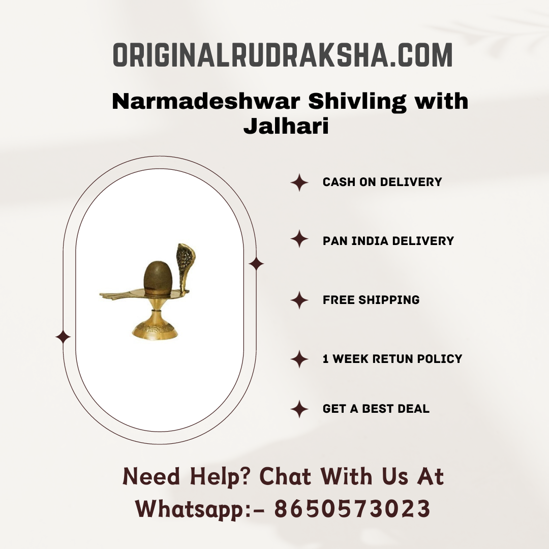 Narmadeshwar Shivling with Jalhari (Brass, Stone, Gold, Brown)