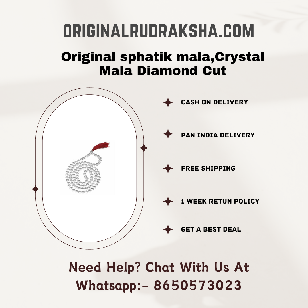 Original sphatik mala,Crystal Mala Diamond Cut