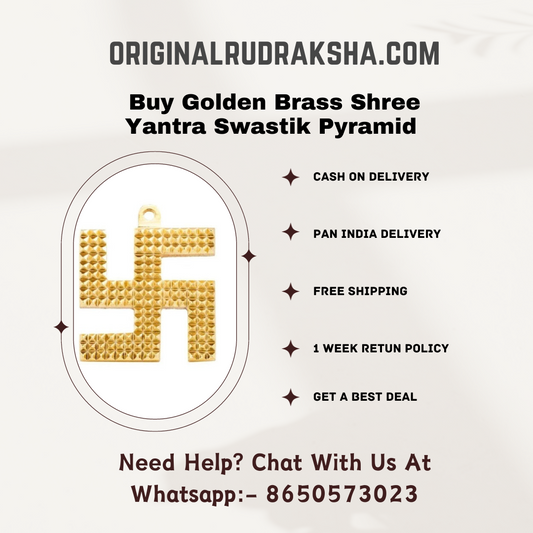 Buy Golden Brass Shree Yantra Swastik Pyramid Yantra