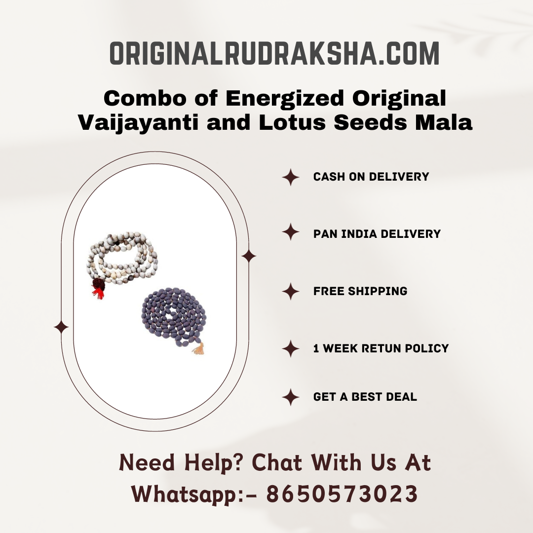 Combo of Energized Original Vaijayanti and Lotus Seeds Mala