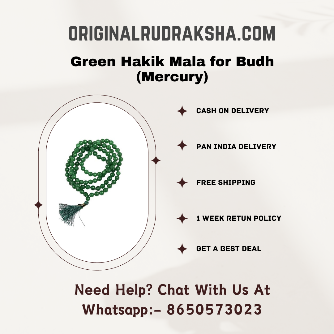 Green Hakik Mala for Budh (Mercury)