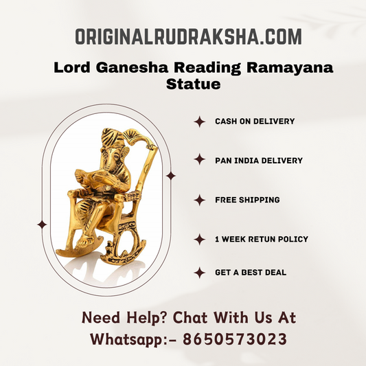 Lord Ganesha Reading Ramayana Statue