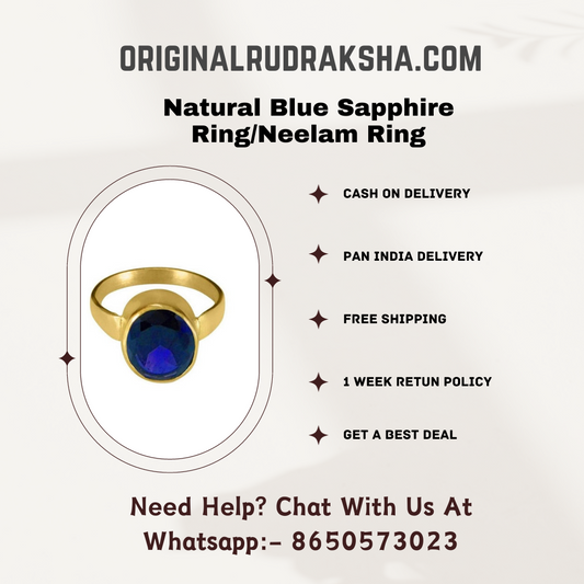 Natural Blue Sapphire Ring/Neelam Ring