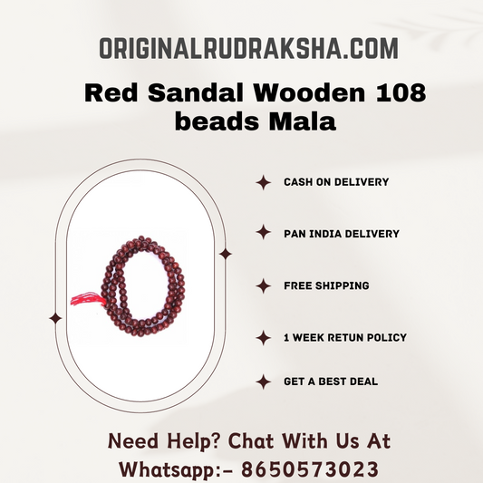 Red Sandal Wooden 108 beads Mala