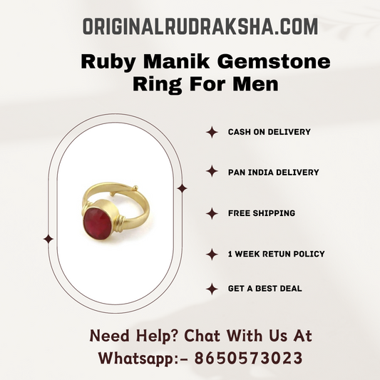 Ruby Manik Gemstone Ring For Men