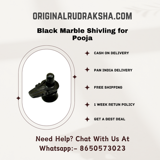 Black Marble Shivling for Pooja
