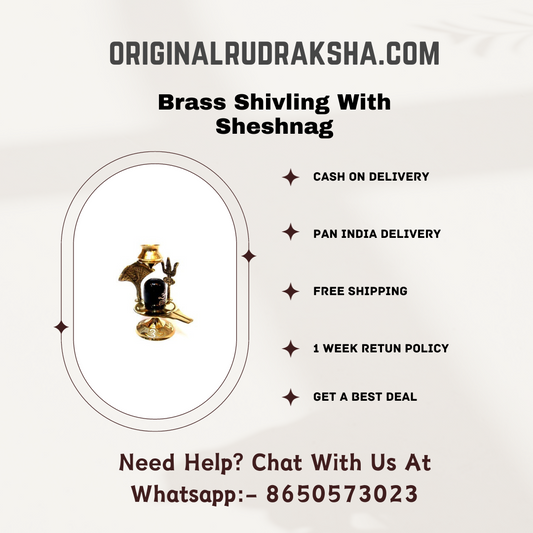 Brass Shivling With Sheshnag