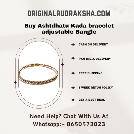 Buy Ashtdhatu Kada bracelet adjustable Bangle