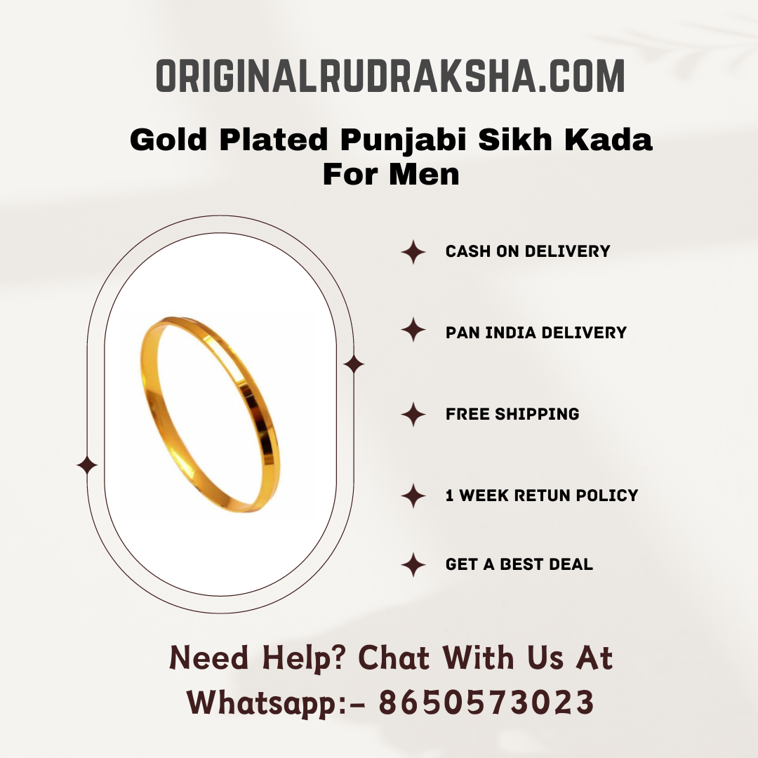 Gold Plated Punjabi Sikh Kada For Men