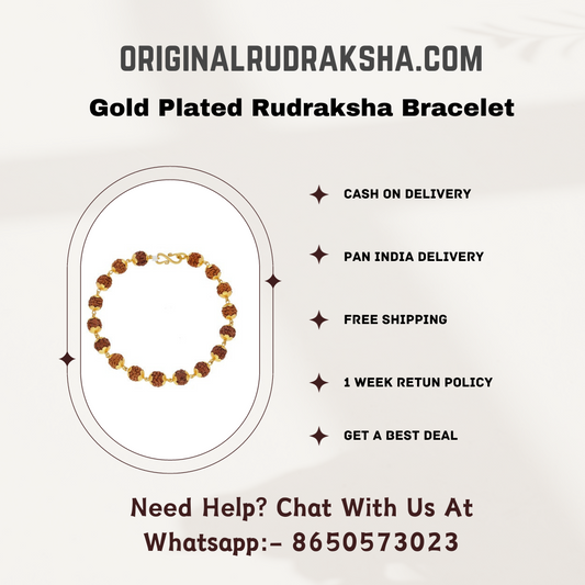 Gold Plated Rudraksha Bracelet